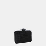 Black velvet party clutch
