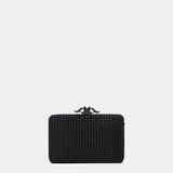 Black velvet party clutch