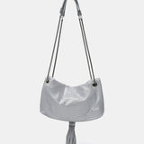 Borsa da festa in rete metallica bianca
