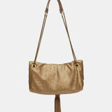 Abendtasche aus goldenem Metallnetz.