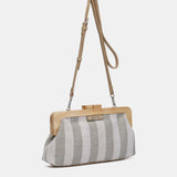 Clutch a rayas en gris