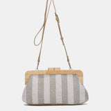Clutch a rayas en gris