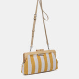 Clutch de fiesta a rayas en amarillo
