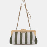 Gestreifter Clutch in Grün