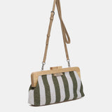 Gestreifter Clutch in Grün