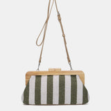 Gestreifter Clutch in Grün