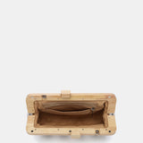 Gestreifter Clutch in Grün