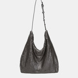 Bolso de hombro en malla metálica plata