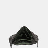 Bolso de hombro en malla metálica plata