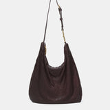 Bolso de hombro en malla metálica burdeos