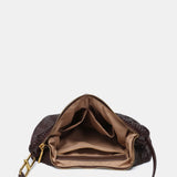 Bolso de hombro en malla metálica burdeos