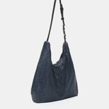 Bolso de hombro en malla metálica azul