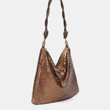 Bolso de hombro en malla metálica bronce
