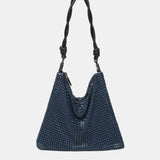 Bolso de hombro en malla metálica azul
