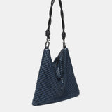Bolso de hombro en malla metálica azul