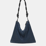 Bolso de hombro en malla metálica azul