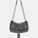 Bolso de fiesta en malla metálica plata