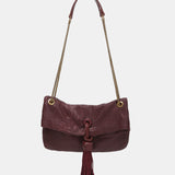 Bolso de fiesta en malla metálica burdeos