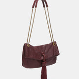 Bolso de fiesta en malla metálica burdeos