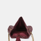 Bolso de fiesta en malla metálica burdeos