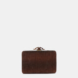 Bronze velvet clutch