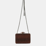 Bronze velvet clutch