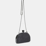 Grey velvet clutch