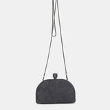 Grey velvet clutch