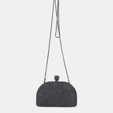 Grey velvet clutch