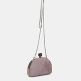 Pink velvet clutch