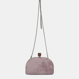 Pink velvet clutch