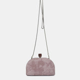 Pink velvet clutch