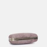 Pink velvet clutch