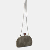 Green velvet clutch