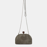 Green velvet clutch