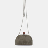 Green velvet clutch