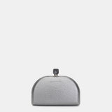 Clutch en terciopelo plateado