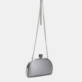 Clutch en terciopelo plateado