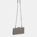 Clutch de fiesta a rayas negro