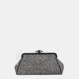 Clutch de fiesta jaspeado negro