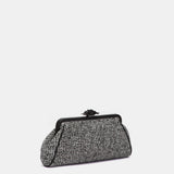 Clutch de fiesta jaspeado negro