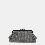 Clutch de fiesta jaspeado negro