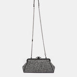 Clutch de fiesta jaspeado negro