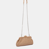 Clutch de fiesta jaspeado camel