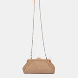Clutch de fiesta jaspeado camel