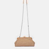 Clutch de fiesta jaspeado camel