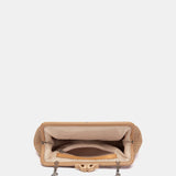 Clutch de fiesta jaspeado camel