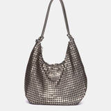 Bolso de fiesta en malla metálica plateada