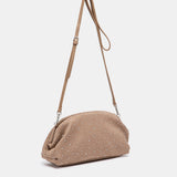 Bolso de fiesta con strass  en beige