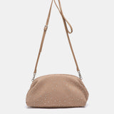 Bolso de fiesta con strass  en beige